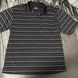 PGA Tour Men's Black Striped Polo Shirt